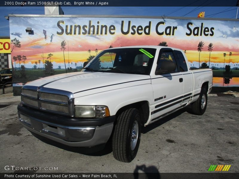Bright White / Agate 2001 Dodge Ram 1500 SLT Club Cab