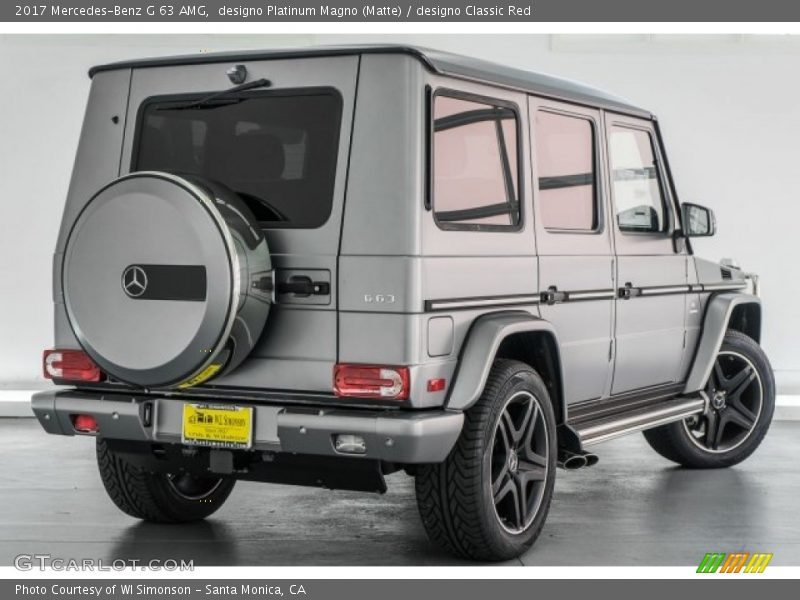 designo Platinum Magno (Matte) / designo Classic Red 2017 Mercedes-Benz G 63 AMG