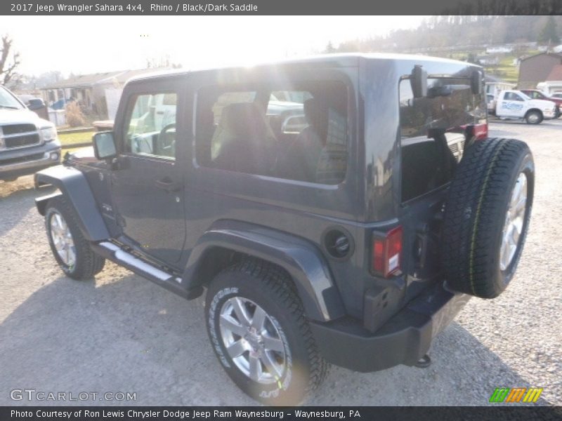 Rhino / Black/Dark Saddle 2017 Jeep Wrangler Sahara 4x4