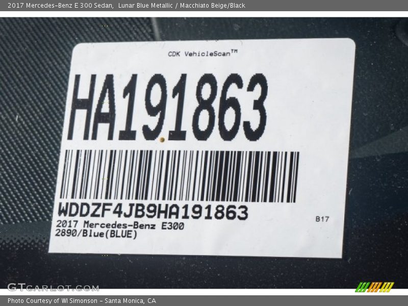 Lunar Blue Metallic / Macchiato Beige/Black 2017 Mercedes-Benz E 300 Sedan