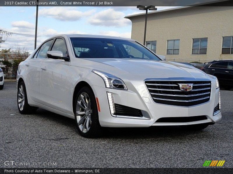 Crystal White Tricoat / Jet Black 2017 Cadillac CTS Luxury AWD