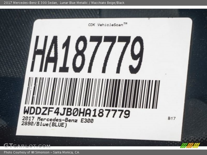 Lunar Blue Metallic / Macchiato Beige/Black 2017 Mercedes-Benz E 300 Sedan