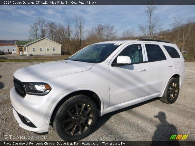 Vice White Tri-Coat Pearl / Black 2017 Dodge Durango GT AWD