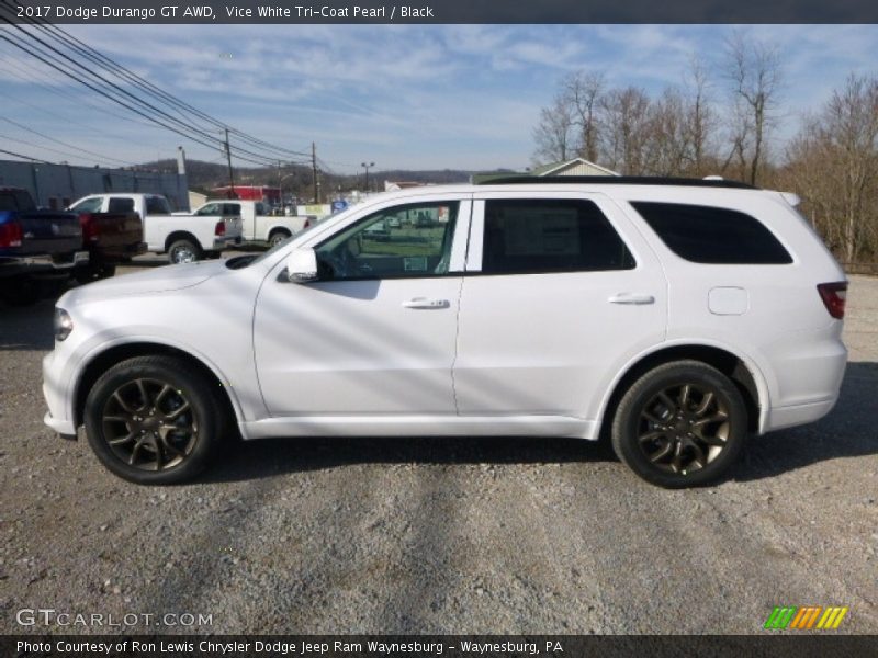 Vice White Tri-Coat Pearl / Black 2017 Dodge Durango GT AWD