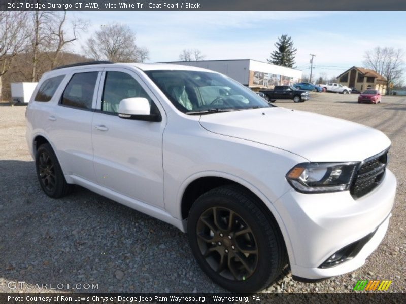Vice White Tri-Coat Pearl / Black 2017 Dodge Durango GT AWD