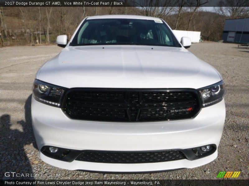 Vice White Tri-Coat Pearl / Black 2017 Dodge Durango GT AWD