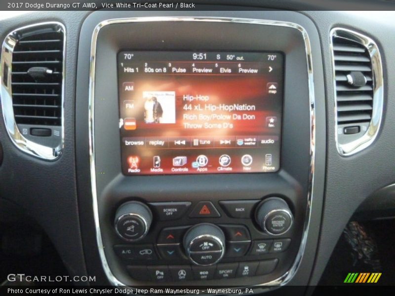 Vice White Tri-Coat Pearl / Black 2017 Dodge Durango GT AWD