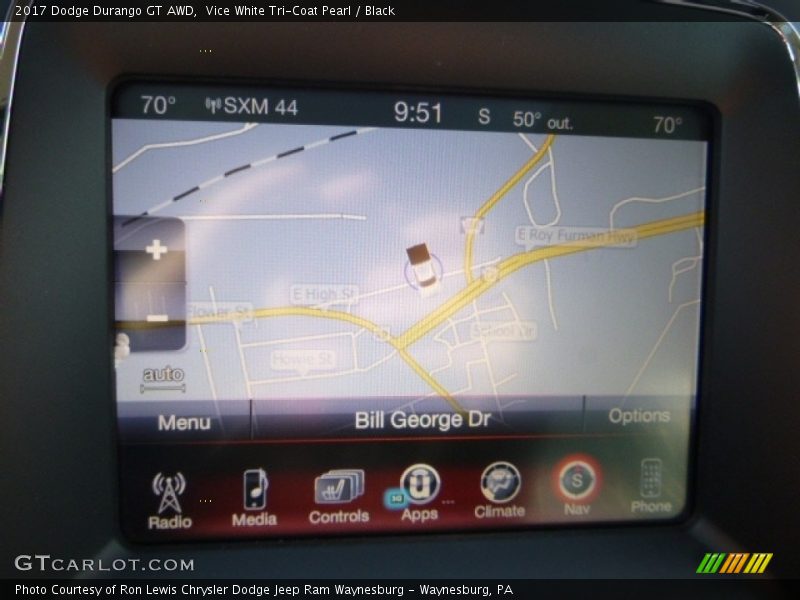 Vice White Tri-Coat Pearl / Black 2017 Dodge Durango GT AWD