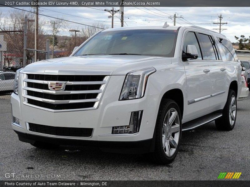 Crystal White Tricoat / Shale/Cocoa Accents 2017 Cadillac Escalade ESV Luxury 4WD