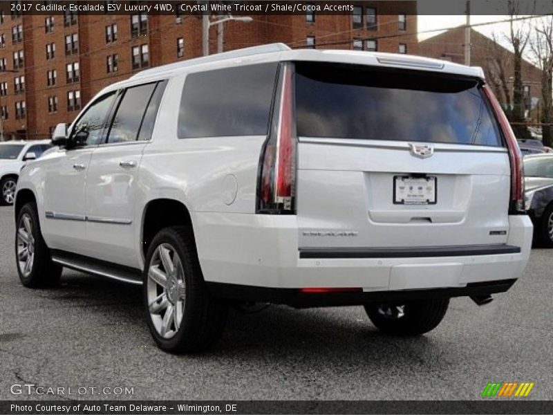 Crystal White Tricoat / Shale/Cocoa Accents 2017 Cadillac Escalade ESV Luxury 4WD