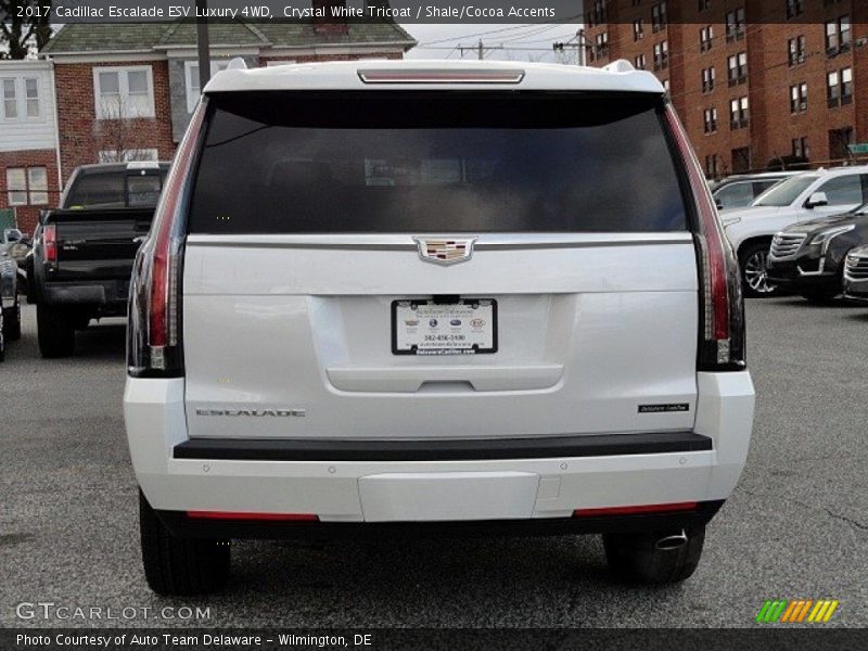 Crystal White Tricoat / Shale/Cocoa Accents 2017 Cadillac Escalade ESV Luxury 4WD