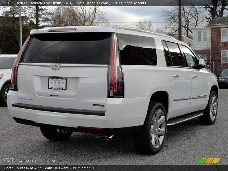 Crystal White Tricoat / Shale/Cocoa Accents 2017 Cadillac Escalade ESV Luxury 4WD