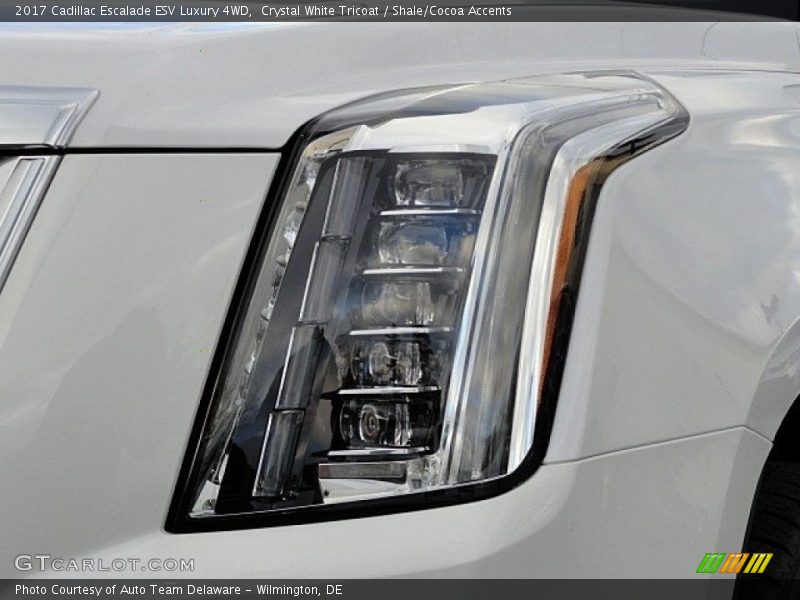 Crystal White Tricoat / Shale/Cocoa Accents 2017 Cadillac Escalade ESV Luxury 4WD