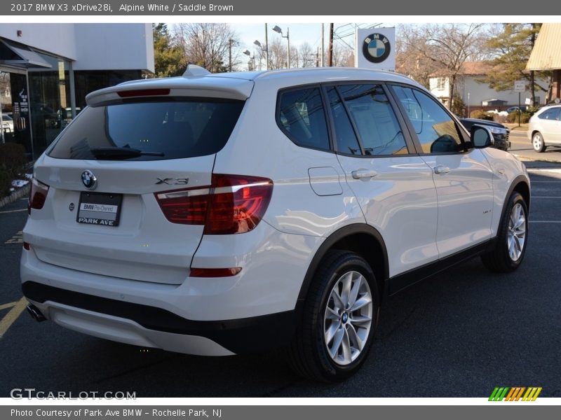 Alpine White / Saddle Brown 2017 BMW X3 xDrive28i