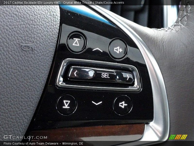 Crystal White Tricoat / Shale/Cocoa Accents 2017 Cadillac Escalade ESV Luxury 4WD