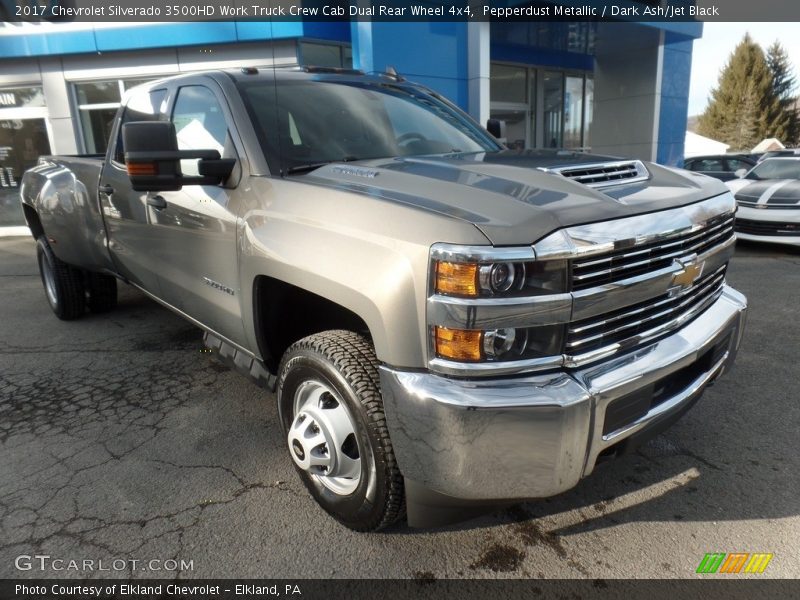 Pepperdust Metallic / Dark Ash/Jet Black 2017 Chevrolet Silverado 3500HD Work Truck Crew Cab Dual Rear Wheel 4x4