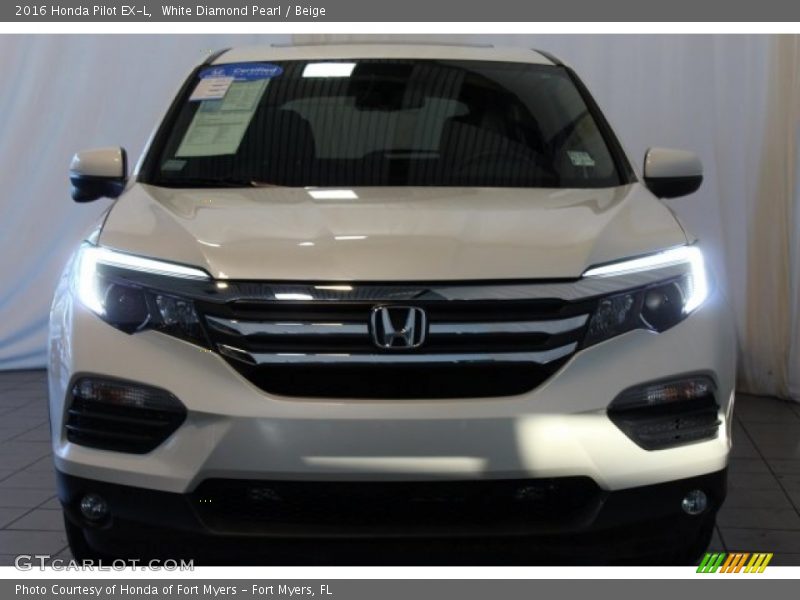 White Diamond Pearl / Beige 2016 Honda Pilot EX-L