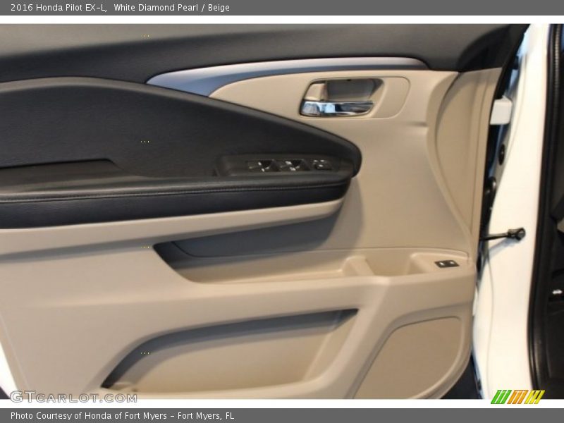 White Diamond Pearl / Beige 2016 Honda Pilot EX-L