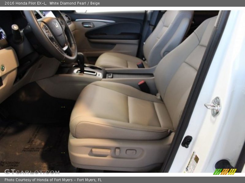 White Diamond Pearl / Beige 2016 Honda Pilot EX-L