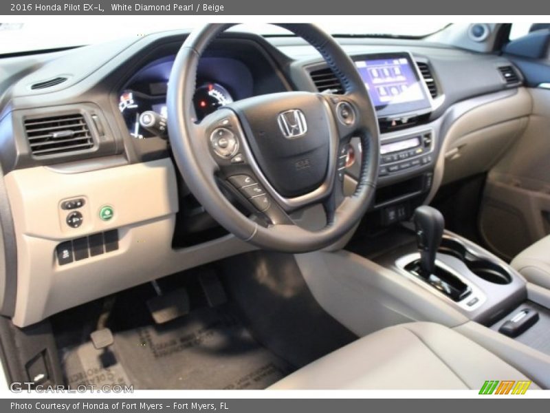 White Diamond Pearl / Beige 2016 Honda Pilot EX-L