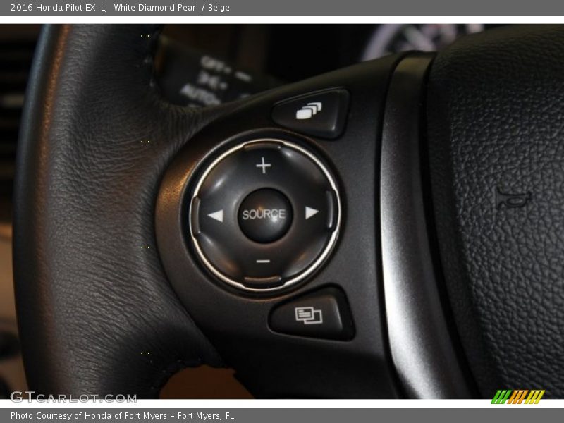 White Diamond Pearl / Beige 2016 Honda Pilot EX-L