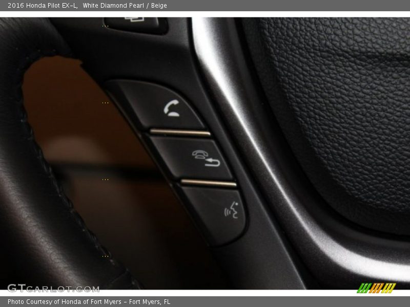 White Diamond Pearl / Beige 2016 Honda Pilot EX-L