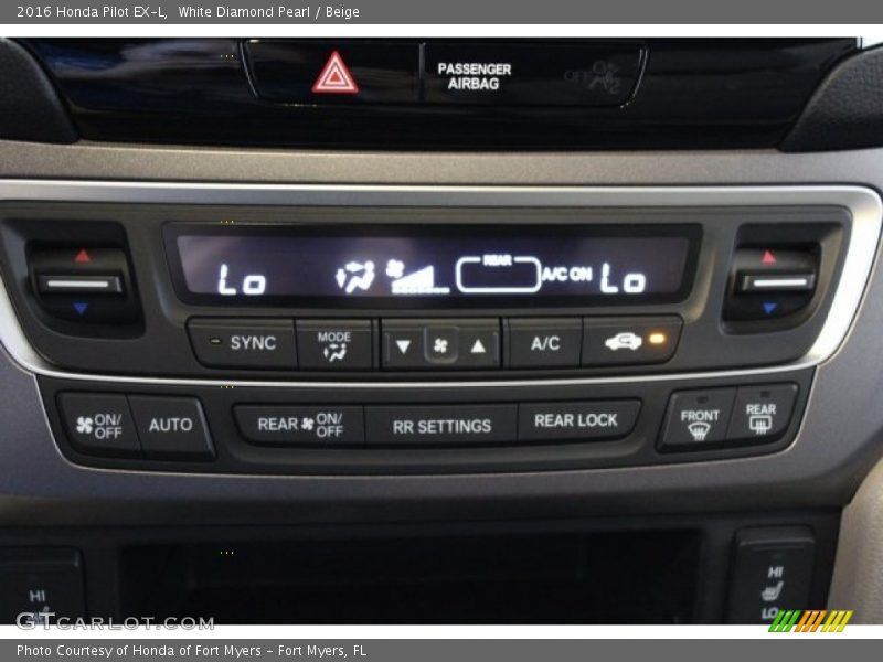 White Diamond Pearl / Beige 2016 Honda Pilot EX-L