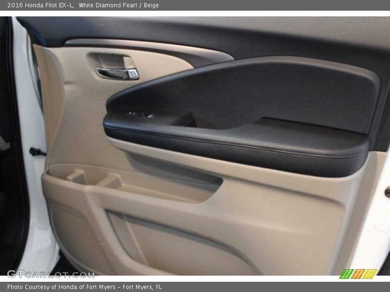 White Diamond Pearl / Beige 2016 Honda Pilot EX-L