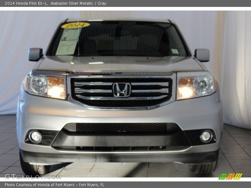 Alabaster Silver Metallic / Gray 2014 Honda Pilot EX-L