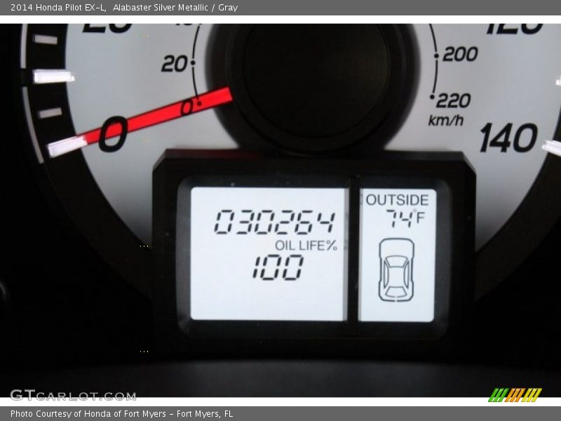 Alabaster Silver Metallic / Gray 2014 Honda Pilot EX-L