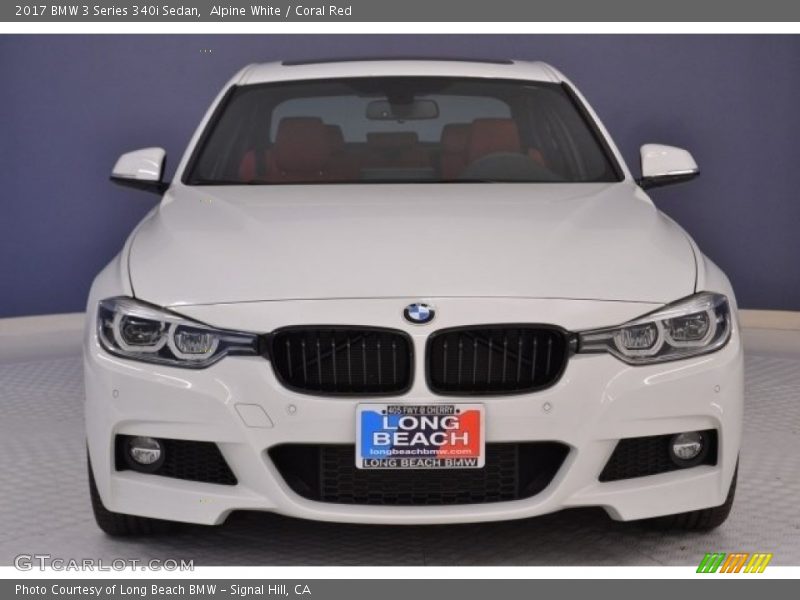 Alpine White / Coral Red 2017 BMW 3 Series 340i Sedan