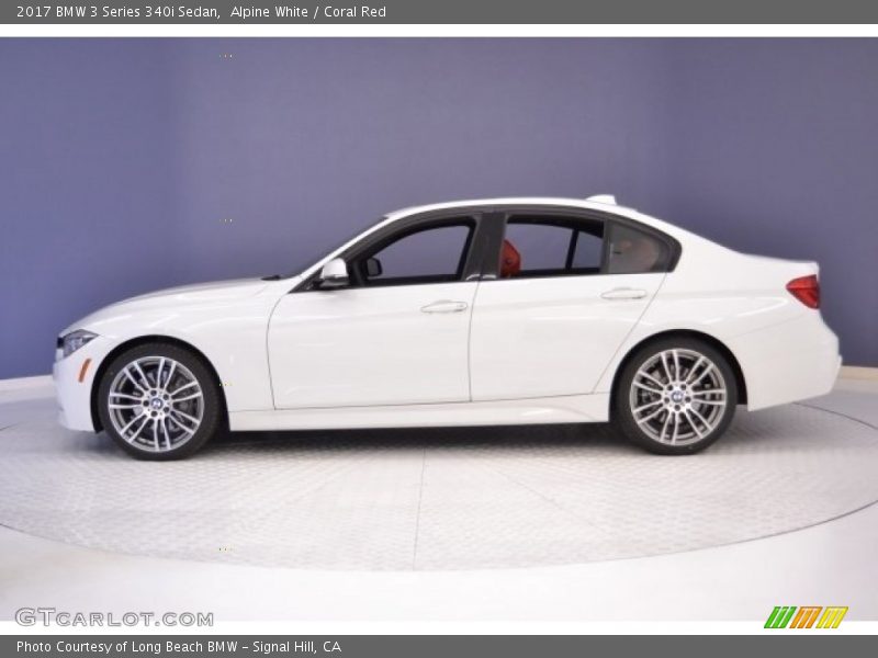 Alpine White / Coral Red 2017 BMW 3 Series 340i Sedan