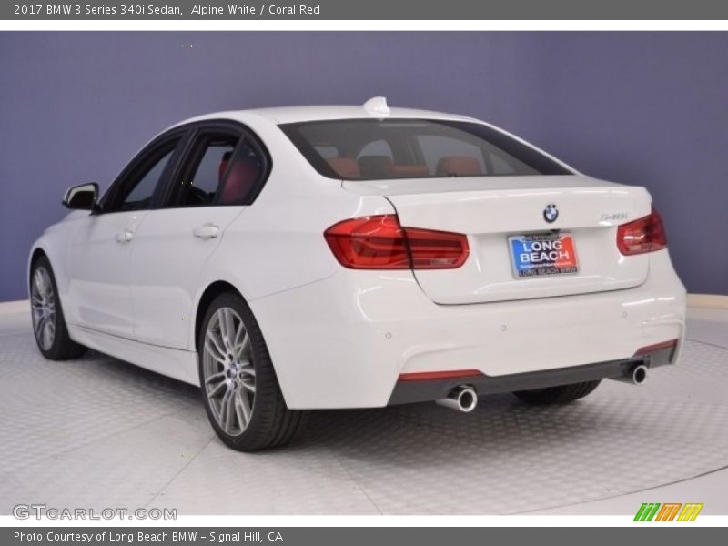 Alpine White / Coral Red 2017 BMW 3 Series 340i Sedan