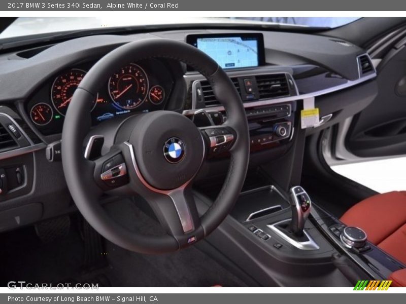 Alpine White / Coral Red 2017 BMW 3 Series 340i Sedan