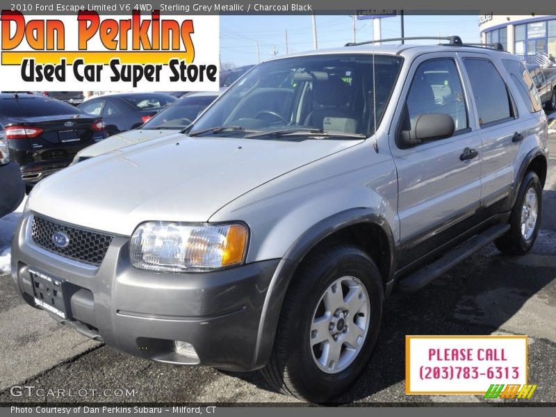 Sterling Grey Metallic / Charcoal Black 2010 Ford Escape Limited V6 4WD