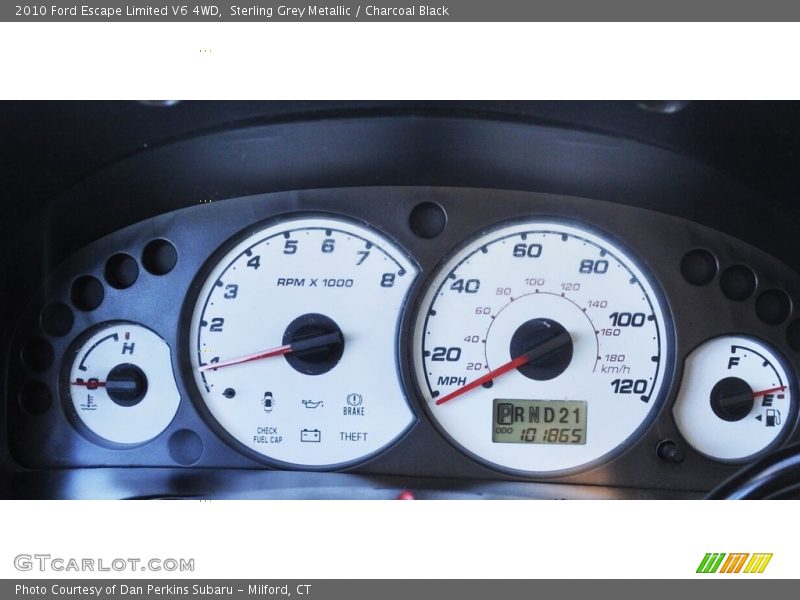 Sterling Grey Metallic / Charcoal Black 2010 Ford Escape Limited V6 4WD