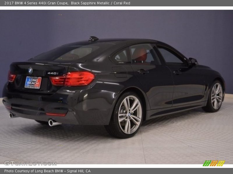 Black Sapphire Metallic / Coral Red 2017 BMW 4 Series 440i Gran Coupe