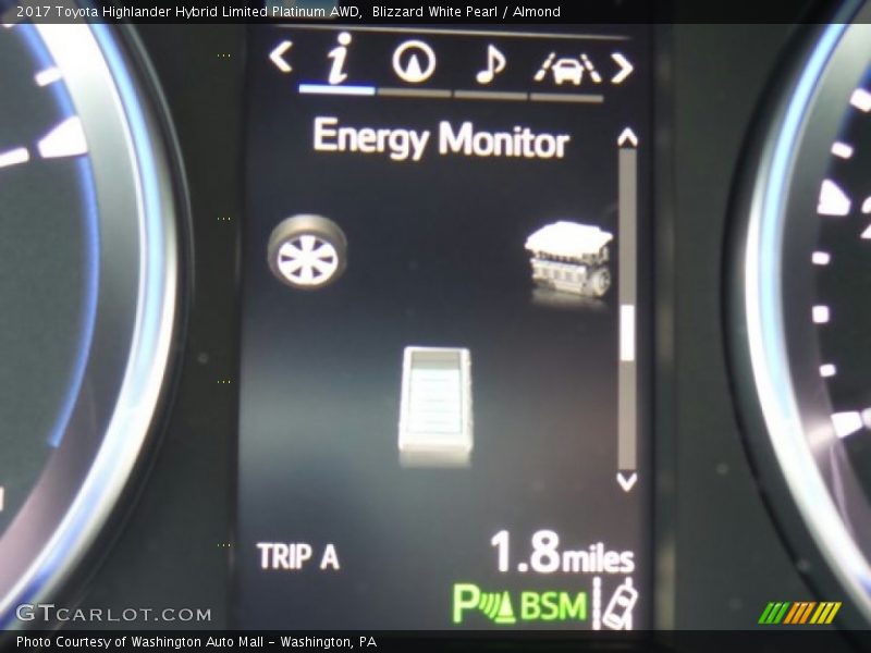 Blizzard White Pearl / Almond 2017 Toyota Highlander Hybrid Limited Platinum AWD