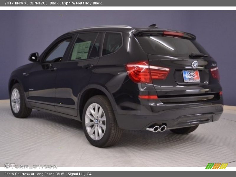 Black Sapphire Metallic / Black 2017 BMW X3 sDrive28i