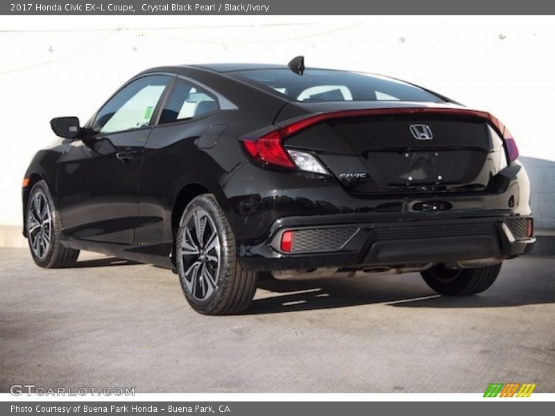 Crystal Black Pearl / Black/Ivory 2017 Honda Civic EX-L Coupe