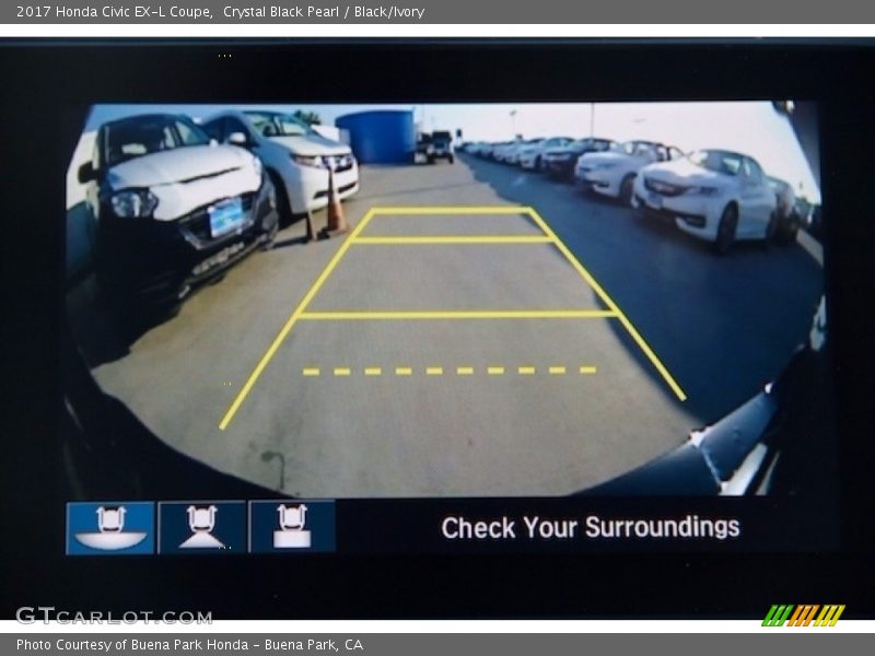 Crystal Black Pearl / Black/Ivory 2017 Honda Civic EX-L Coupe