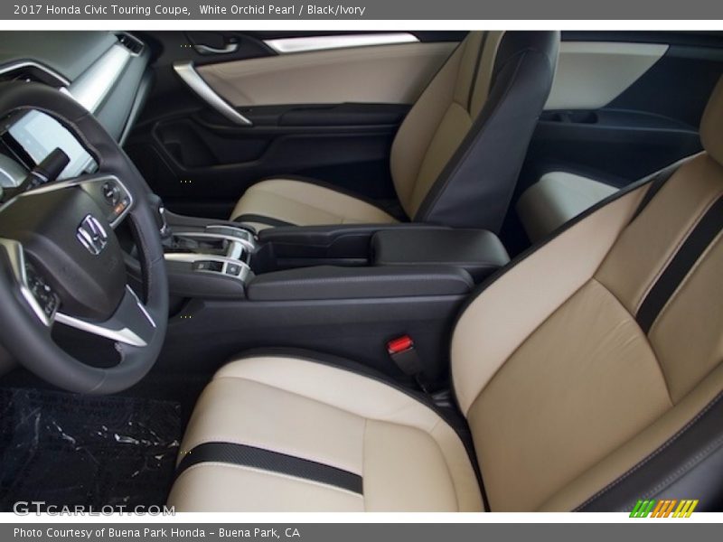 White Orchid Pearl / Black/Ivory 2017 Honda Civic Touring Coupe