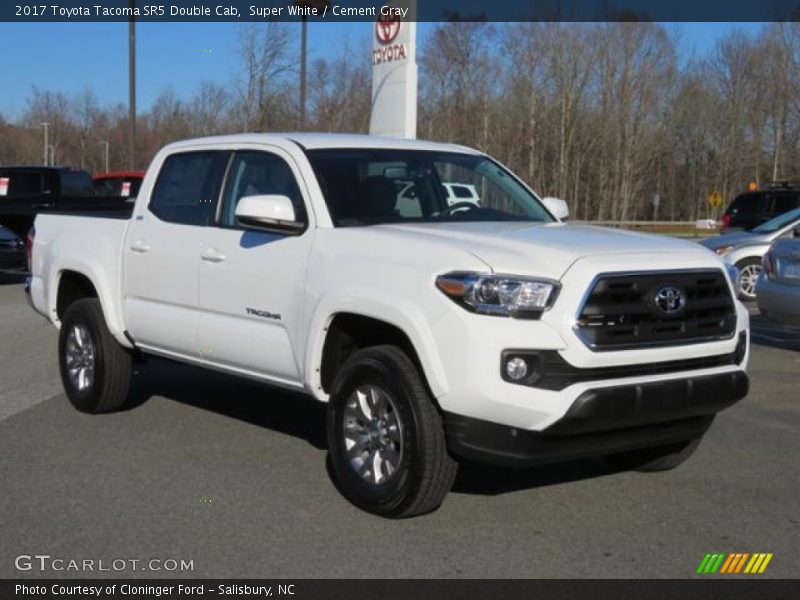 Super White / Cement Gray 2017 Toyota Tacoma SR5 Double Cab