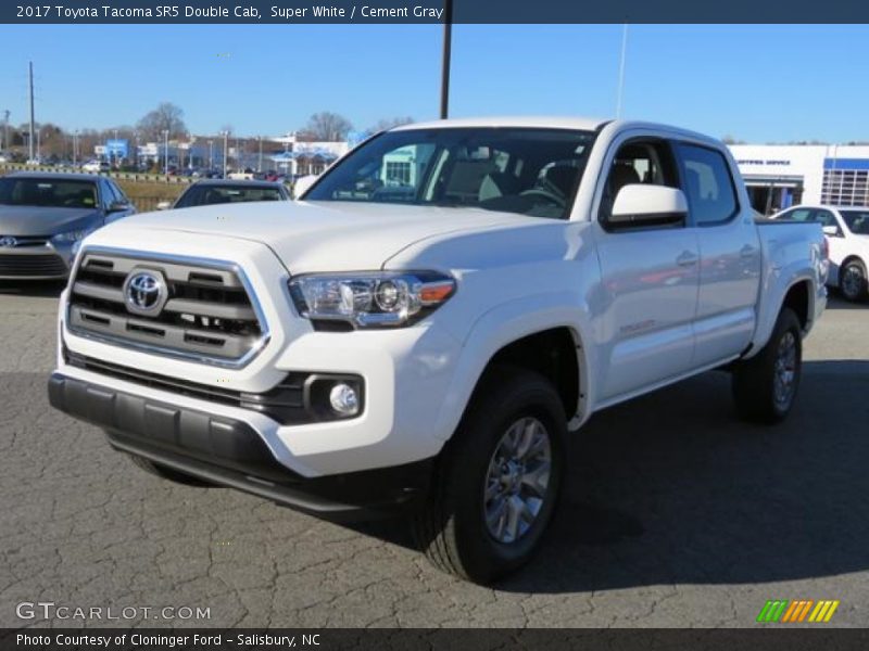 Super White / Cement Gray 2017 Toyota Tacoma SR5 Double Cab