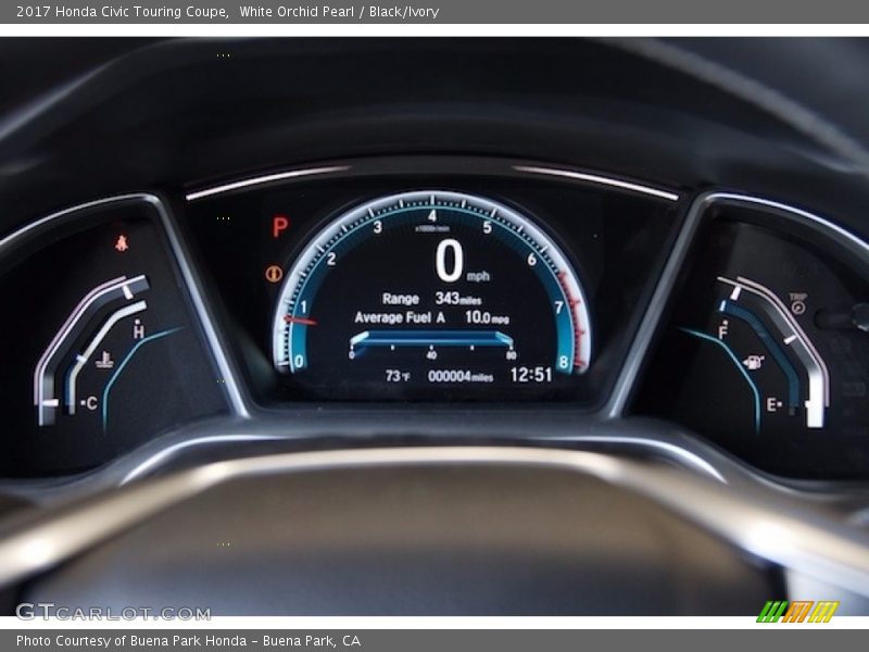 White Orchid Pearl / Black/Ivory 2017 Honda Civic Touring Coupe