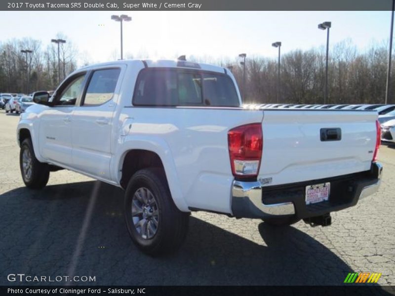 Super White / Cement Gray 2017 Toyota Tacoma SR5 Double Cab