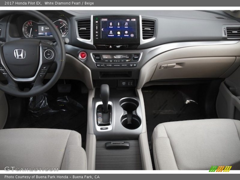 White Diamond Pearl / Beige 2017 Honda Pilot EX