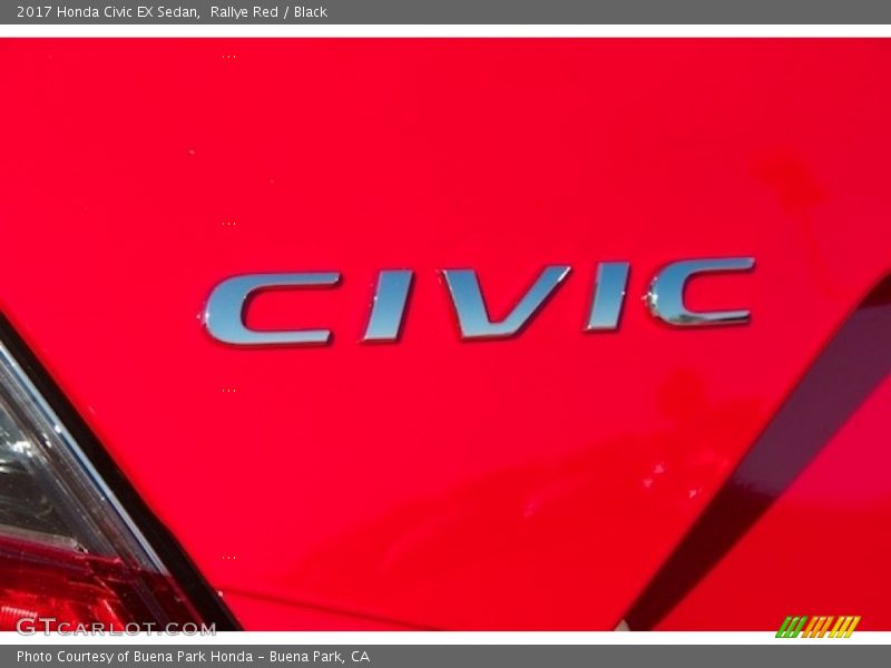 Rallye Red / Black 2017 Honda Civic EX Sedan