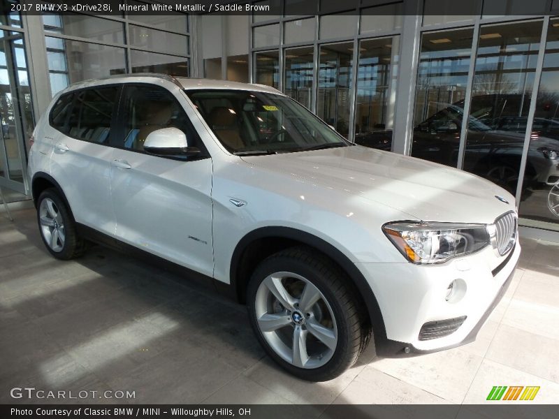 Mineral White Metallic / Saddle Brown 2017 BMW X3 xDrive28i