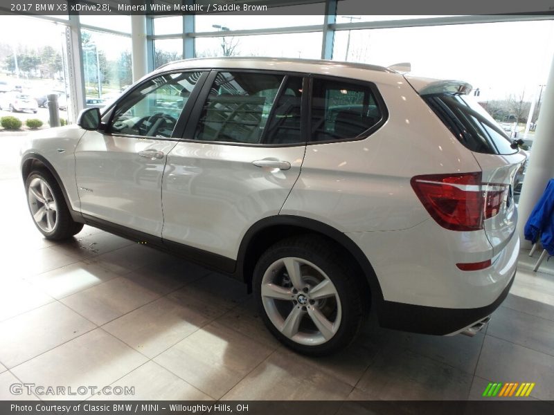 Mineral White Metallic / Saddle Brown 2017 BMW X3 xDrive28i